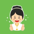 Happy North Sulawesi Indonesian Character Sticker Royalty Free Stock Photo