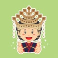 Happy North Sumatra Indonesian Character Sticker