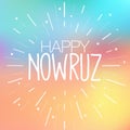 Happy Nowruz greeting card. Iranian, Persian New Year March equinox Colorful vector illustration for holiday celebration