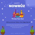 Happy Nowruz Iranian event illustration template design