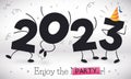 Festive Numbers Receiving the New Year 2023 with a Party, Vector Illustration