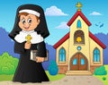 Happy nun topic image 2 Royalty Free Stock Photo