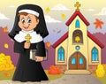 Happy nun topic image 3 Royalty Free Stock Photo