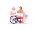 Happy nurse\'s day. nurse caring for an elderly woman. Vector illustration design Royalty Free Stock Photo