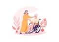 Happy nurse\'s day. nurse caring for an elderly woman. Vector illustration design Royalty Free Stock Photo