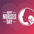 Happy Nurses Day. Holiday concept. Template for background, banner, card, poster with text inscription. Vector EPS10 Royalty Free Stock Photo