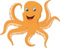 Happy octopus cartoon