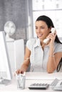 Happy office girl at work Royalty Free Stock Photo