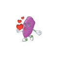 Happy okinawa yaw cartoon character mascot with heart Royalty Free Stock Photo