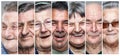 Happy old people. Collage of delighted, smiling elderly men and women Royalty Free Stock Photo