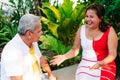 Happy older couple in love outdoors Royalty Free Stock Photo