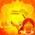 Happy Onam background in Indian art style Royalty Free Stock Photo