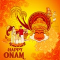 Happy Onam background in Indian art style Royalty Free Stock Photo