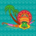 Happy Onam background in Indian art style Royalty Free Stock Photo