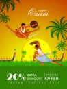 Happy Onam Big Shopping Sale Advertisement background for Festival of South India Kerala Royalty Free Stock Photo