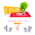 Happy Onam Big Shopping Sale Advertisement background for Festival of South India Kerala Royalty Free Stock Photo