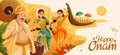 Happy Onam celebration banner Royalty Free Stock Photo