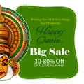 Happy Onam festival background of Kerala South India in Indian art style Royalty Free Stock Photo