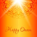 Happy Onam greeting card with orange background Royalty Free Stock Photo