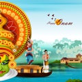 Happy Onam holiday for South India festival background