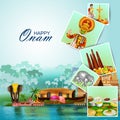 Happy Onam holiday for South India festival background