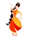 Happy Onam. Indian woman dancing