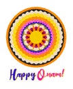 Happy Onam! South Indian Kerala festival of harvest. Onam Pookalam