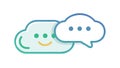 Happy and ongoing conversation chat bubbles, vector design Generative AI Royalty Free Stock Photo