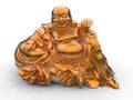 Happy orange Buddha statuette Royalty Free Stock Photo