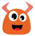 An orange monster with big eyes,  or color illustration Royalty Free Stock Photo