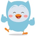 Happy owl mascot vector art Royalty Free Stock Photo