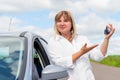 Happy owner of a new car Royalty Free Stock Photo