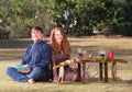 Happy Pagan Couple Outdoors Royalty Free Stock Photo