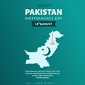 Happy Pakistan Independence Day August 14th Celebration Vector Design Illustration.