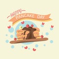 Happy Pancake Day in Flat Design