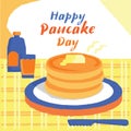 Happy pancake day illustration