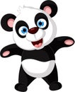 Happy panda cartoon