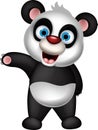 Happy panda cartoon posing