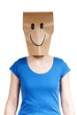 Happy paper bag person Royalty Free Stock Photo