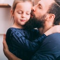 Happy parenting father love care little daughter Royalty Free Stock Photo