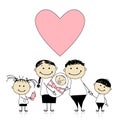 Happy parents with children, newborn baby in hands Royalty Free Stock Photo