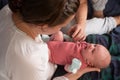 Happy parents holding their newborn baby girl Royalty Free Stock Photo