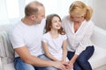 Happy parents with little daughter at home Royalty Free Stock Photo