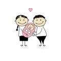 Happy parents with newborn baby Royalty Free Stock Photo