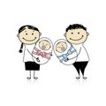 Happy parents with newborn twins Royalty Free Stock Photo