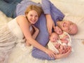 Happy parents of newborn twins Royalty Free Stock Photo