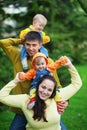 Happy parents with twins Royalty Free Stock Photo
