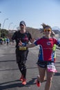 Happy Participants In A Half-marathon In Lungo Mare Caracciolo, Italy