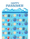 Happy Passover banner greeting card with Jewish Holiday traditional decoration vector illustration Judaica