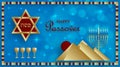 Happy Passover card, the Pessah Jewish holiday